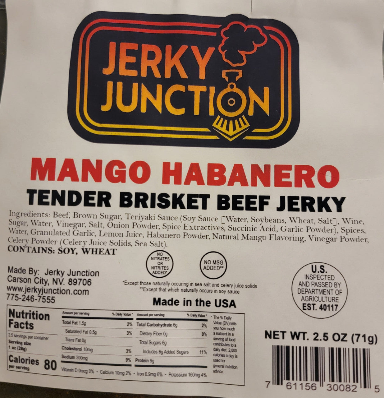 Jerky Junction - Mango Habanero Beef Jerky (2.5 oz)
