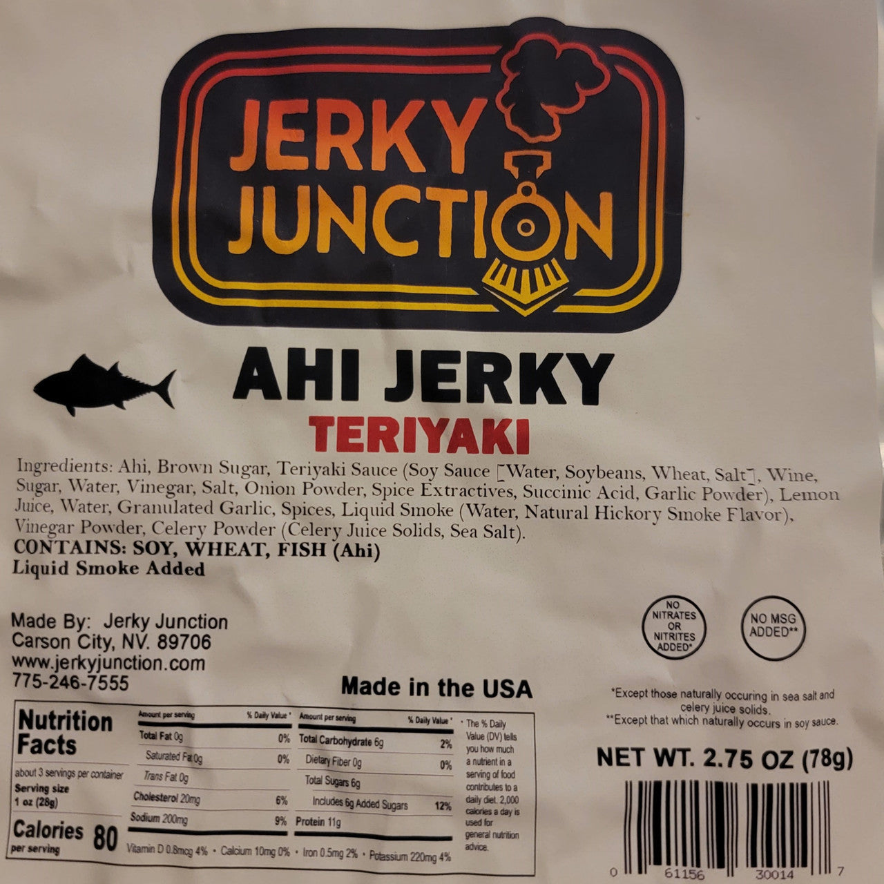 Jerky Junction - Teriyaki Ahi Tuna Jerky (2.75 oz)