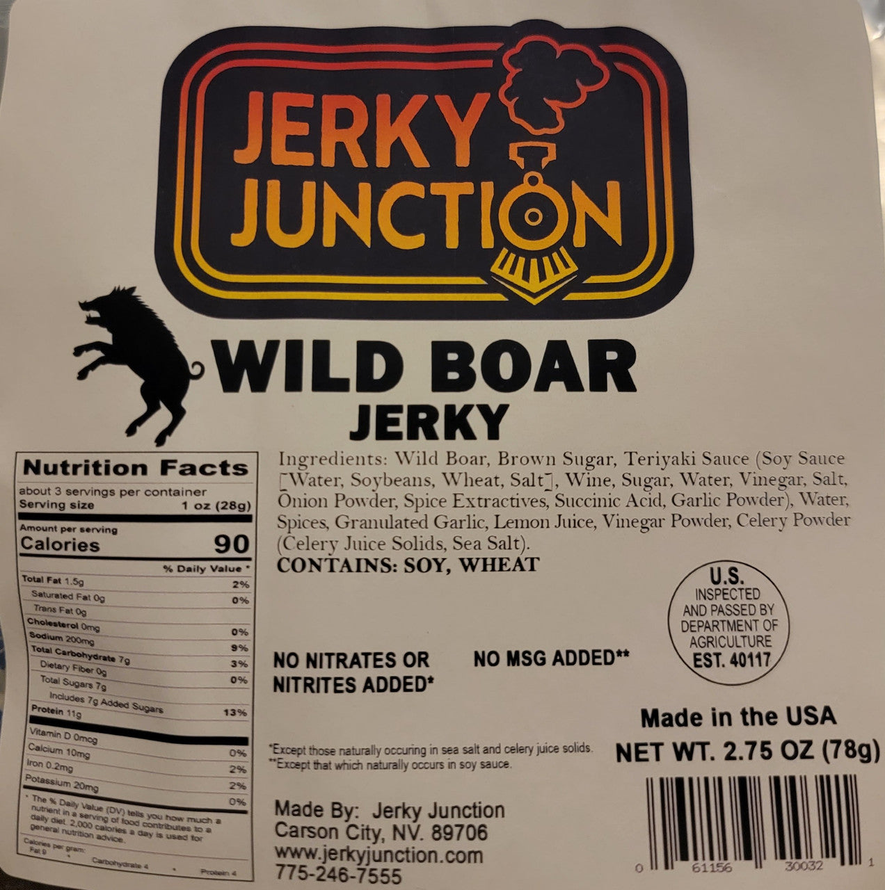 Wild Boar Jerky from Jerky Junction - (2.75 oz bag)