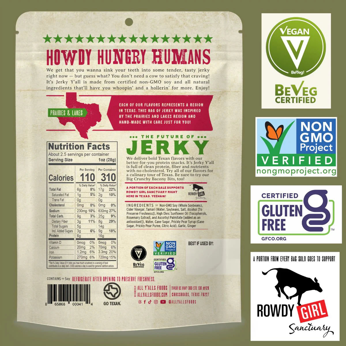 All Yalls Foods - Prickly Pear Teriyaki Vegan Jerky