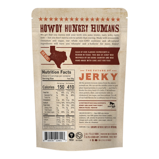 All Yalls Foods - Cinnamon Churro Vegan Jerky