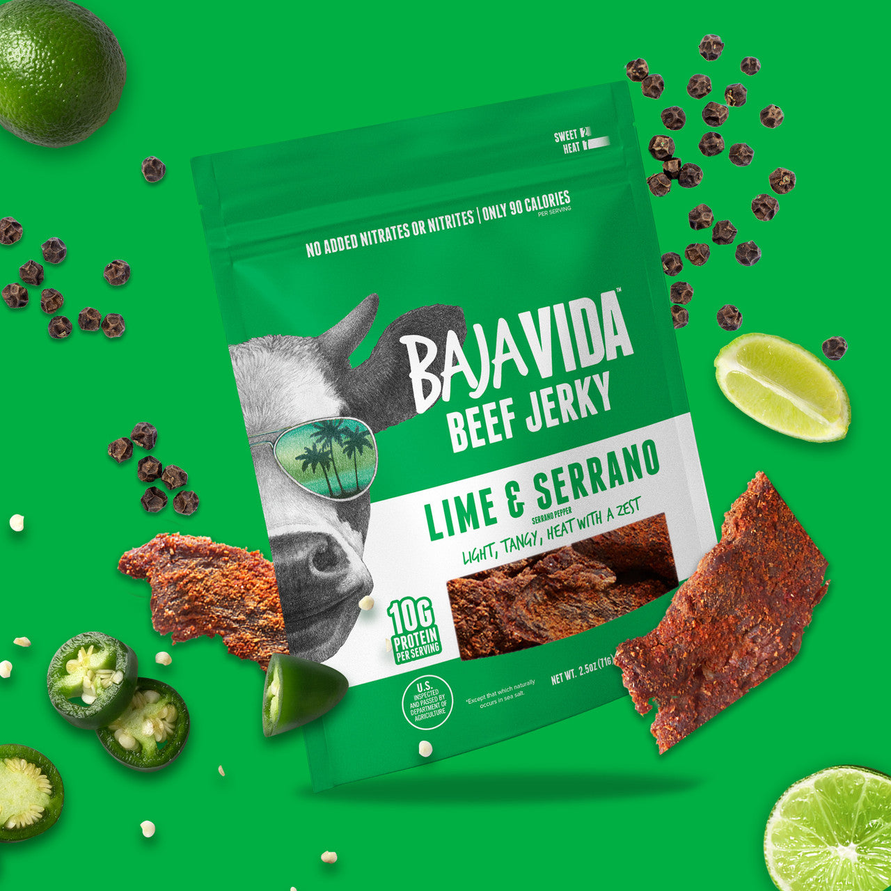 Baja Vida Jerky - Lime & Serrano Pepper Beef Jerky (2.5 oz)