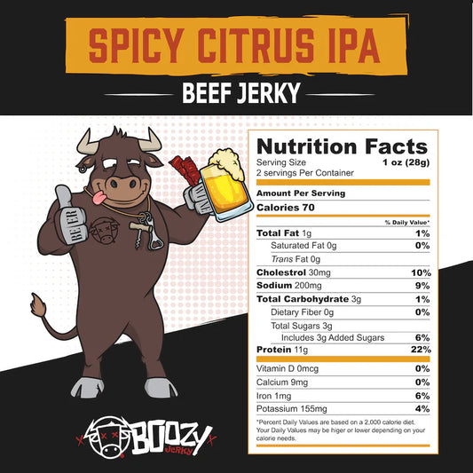 Boozy Jerky - Spicy Citrus IPA Beef Jerky