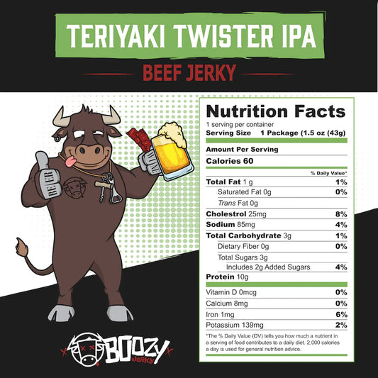 Boozy Jerky - Teriyaki Twister IPA Beef Jerky