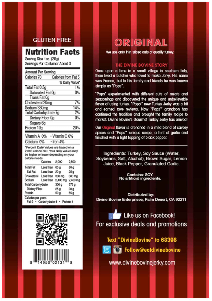 Divine Bovine - Original Turkey Jerky (3.25 oz)