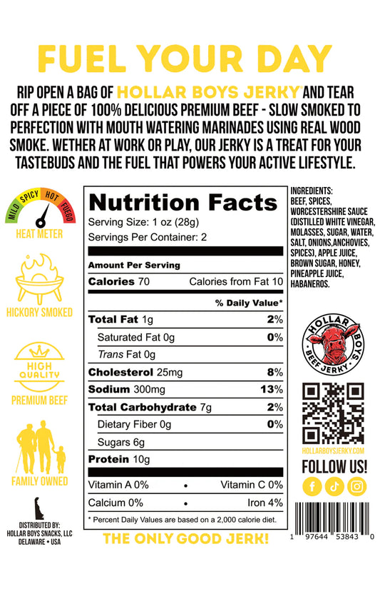 Hollar Boys Jerky - Honey Habanero Beef Jerky
