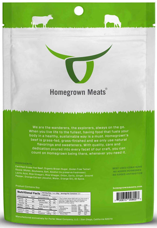 Homegrown Meats - Tangy Orange Teriyaki Beef Jerky (2.5 oz)