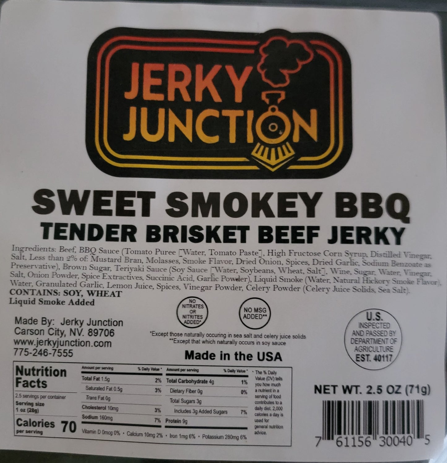 Jerky Junction - Sweet Smokey BBQ Beef Jerky