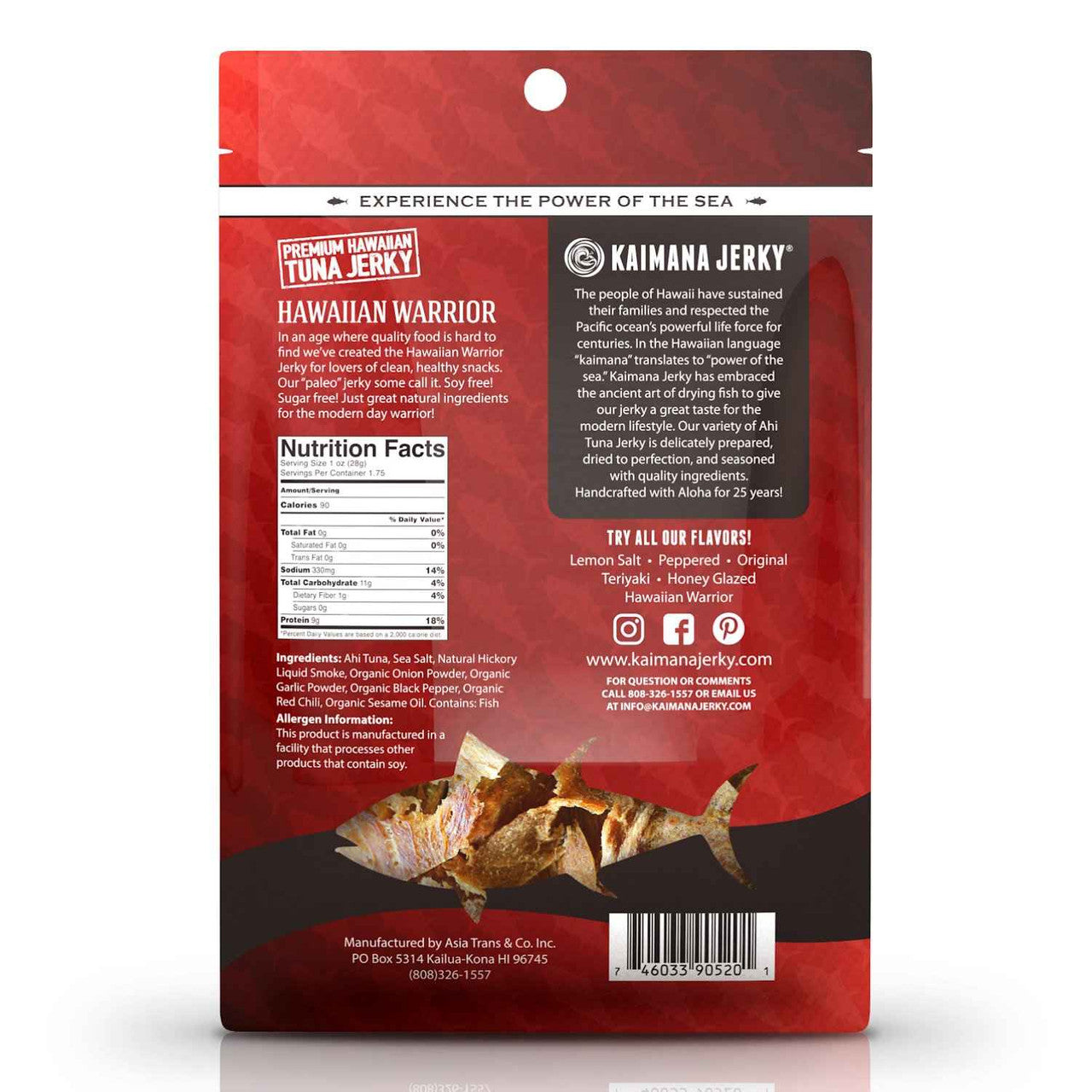 Kaimana Jerky - Hawaiian Warrior Tuna Jerky (1.5 oz)