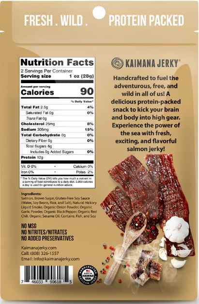 Kaimana Jerky - Original Salmon Jerky (2 oz)