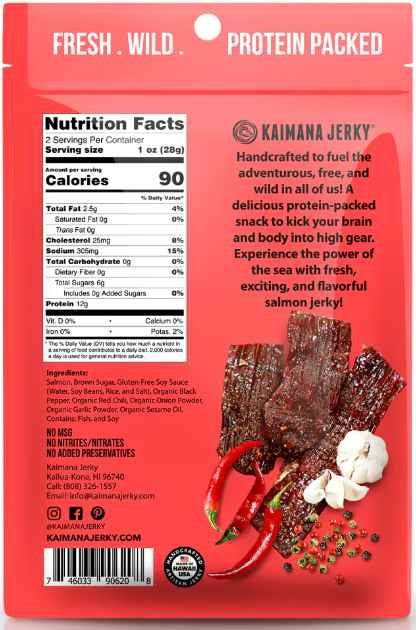 Kaimana Jerky - Spicy Salmon Jerky (2 oz)