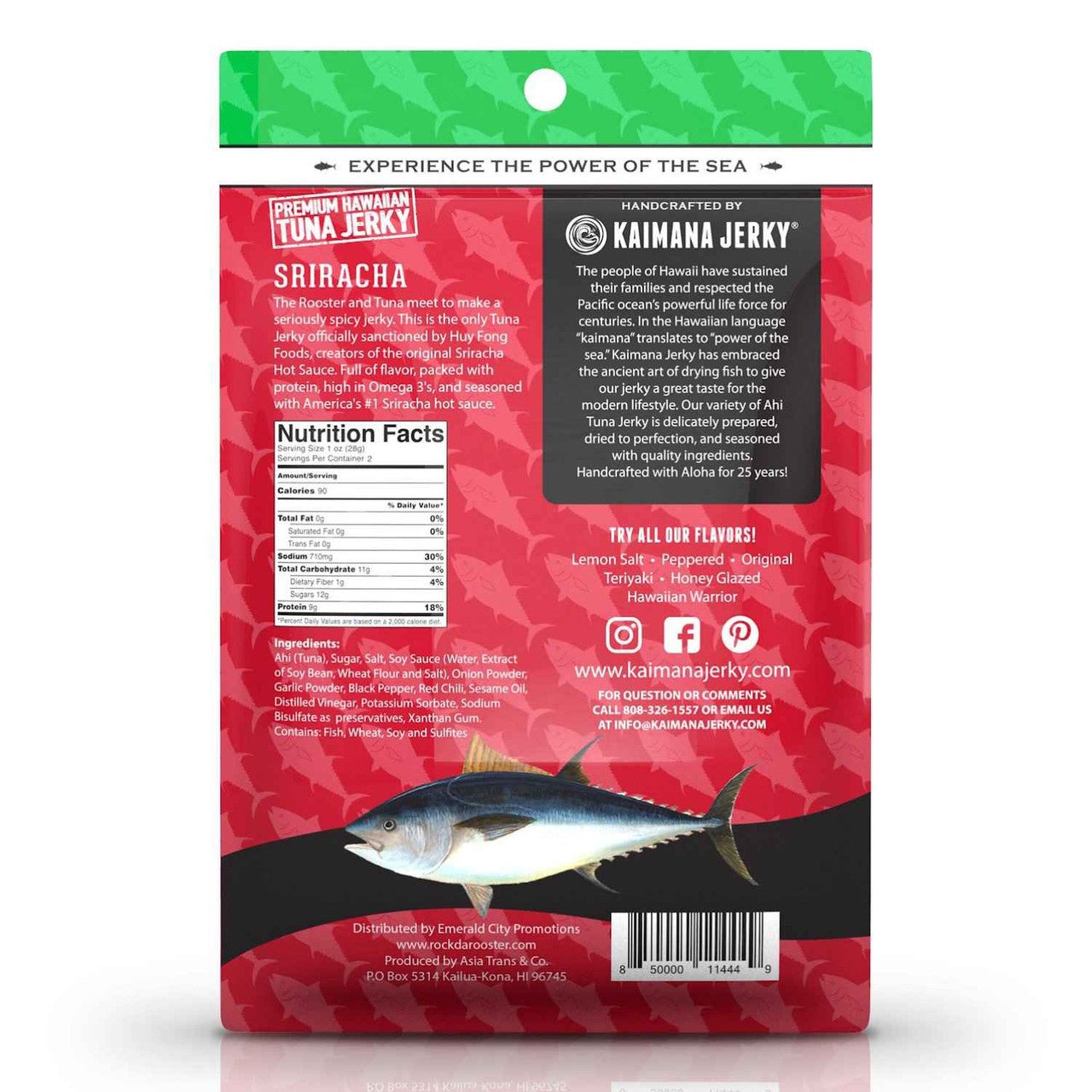 Kaimana Jerky - Sriracha Tuna Jerky (2 oz)