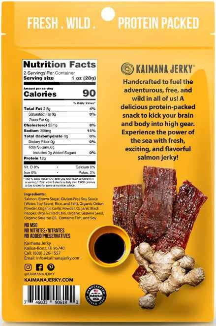 Kaimana Jerky - Teriyaki Salmon Jerky (2 oz)