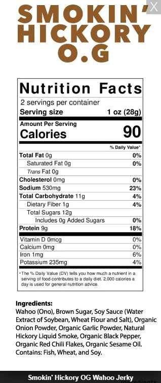 Kaimana Jerky - Wahoo (Ono) Island Citrus Jerky (2 oz)