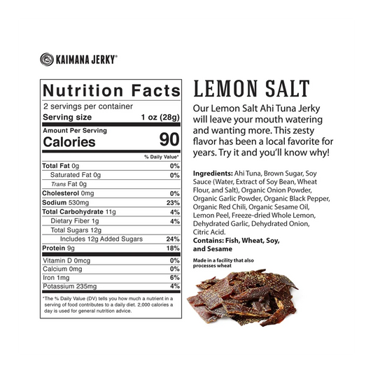 Kaimana Jerky - Lemon Salt Tuna Jerky