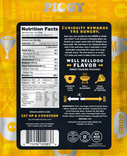 Krave - Buffalo Style Chicken Jerky (2.7 oz) Back