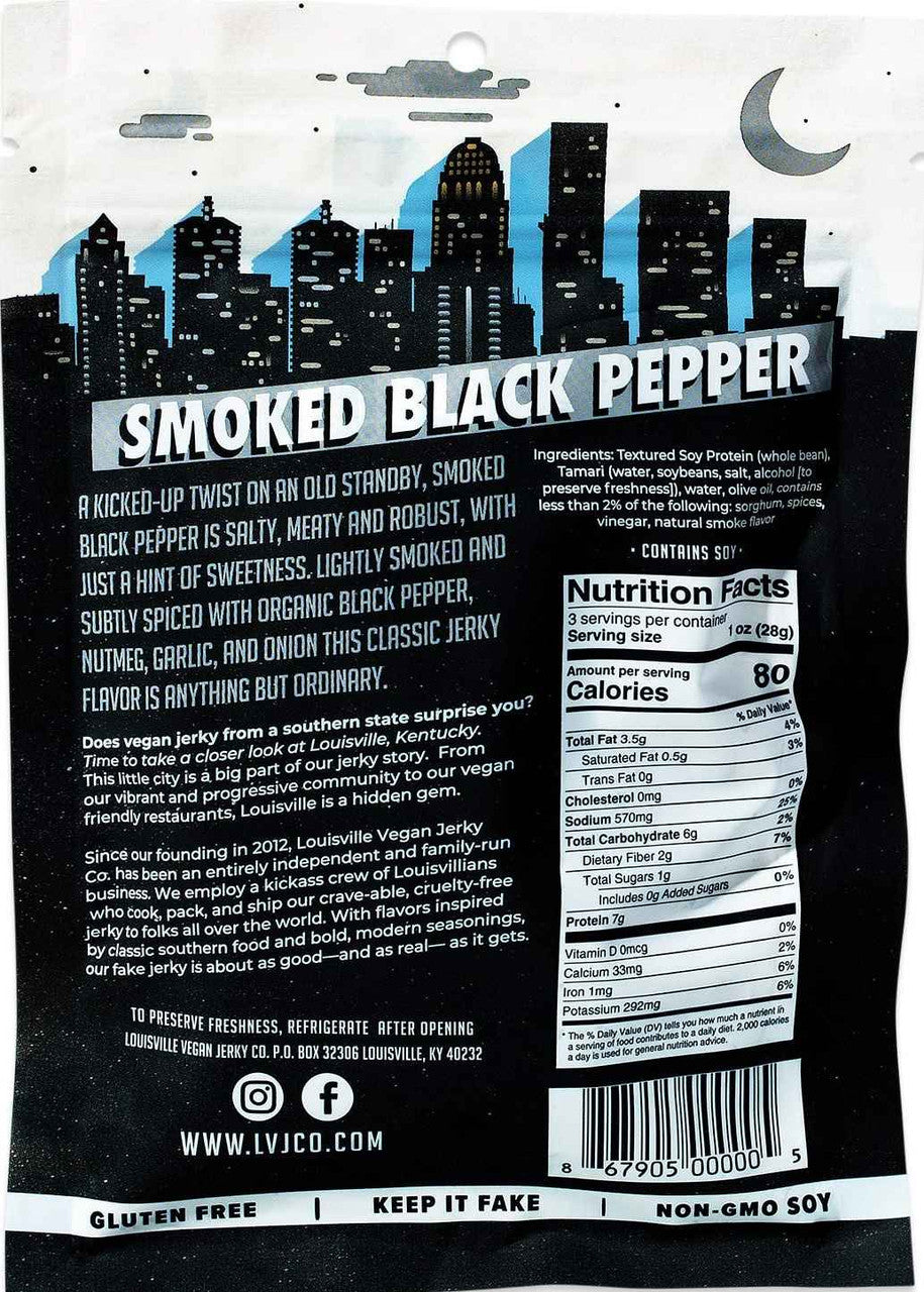 Louisville Vegan Jerky Co - Smoked Black Pepper (3 oz)