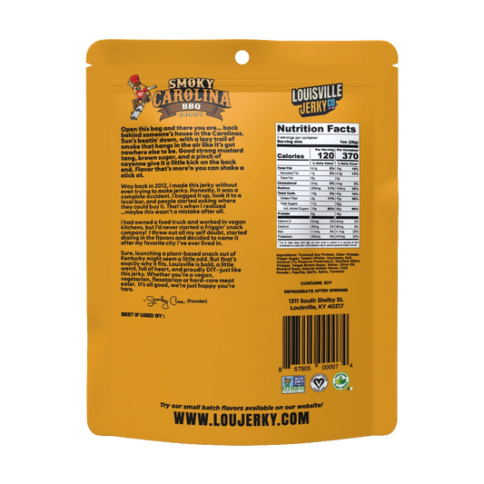 Louisville Vegan Jerky Co - Smoky Carolina BBQ Vegan Jerky