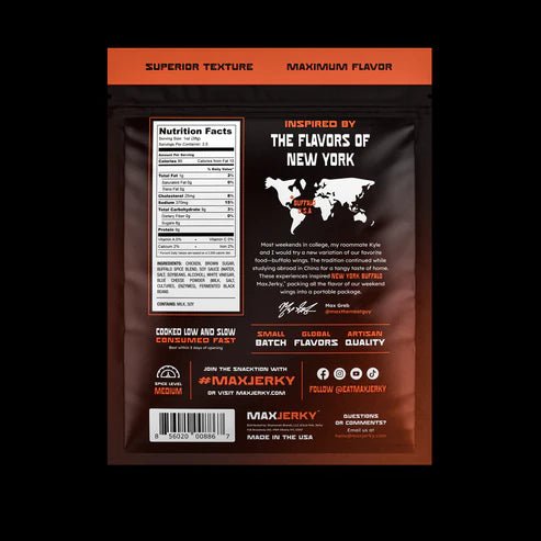 MaxJerky New York Buffalo Chicken Jerky Back