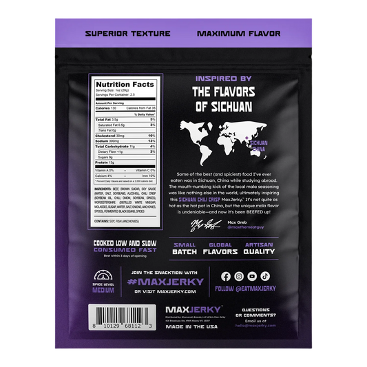 MaxJerky - Sichuan Chili Crisp Beef Jerky