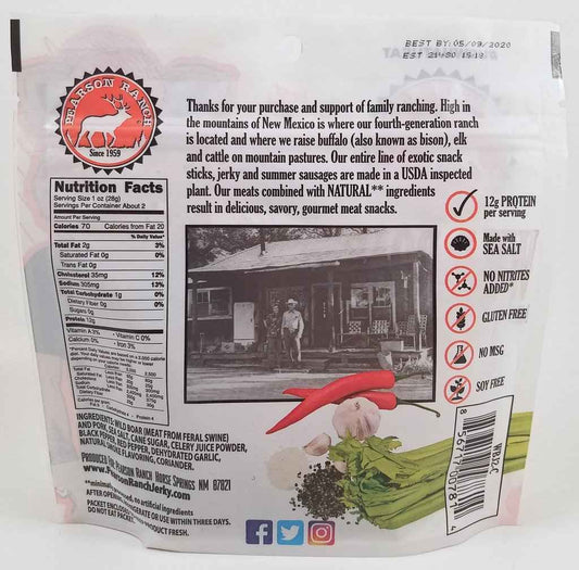 Pearson Ranch Jerky - Wild Boar Jerky (2.1 oz)