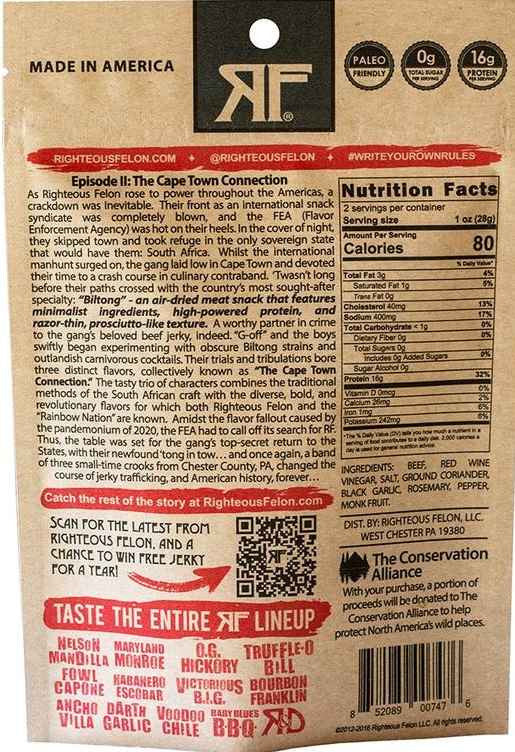 Righteous Felon - Darth Garlic Biltong (2 oz)