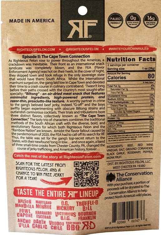 Righteous Felon - Darth Garlic Biltong (2 oz)