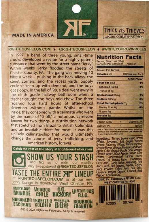 Righteous Felon - Fowl Capone Turkey Jerky (2 oz)