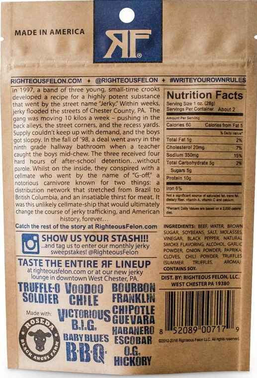 Righteous Felon - Truffle-O Soldier Beef Jerky (2 oz)