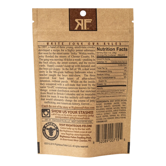 Righteous Felon - Bourbon Franklin Beef Jerky