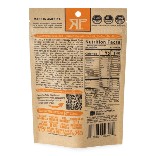 Righteous Felon - Habanero Escobar Beef Jerky