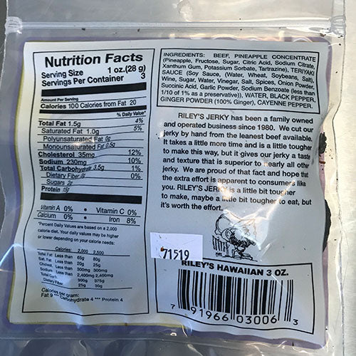 Rileys Jerky - Hawaiian Beef Jerky