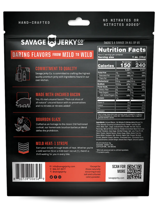 Savage Jerky Co - Bourbon Glaze Bacon Jerky