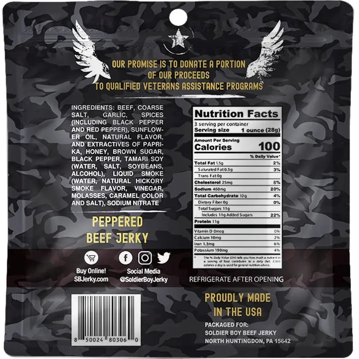 Soldier Boy Jerky - Peppered Beef Jerky