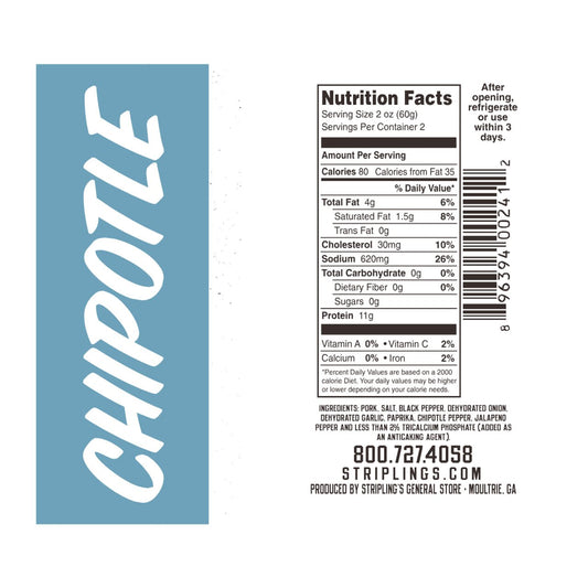 Striplings - Chipotle Pork Jerky