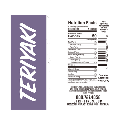 Striplings - Teriyaki Pork Jerky