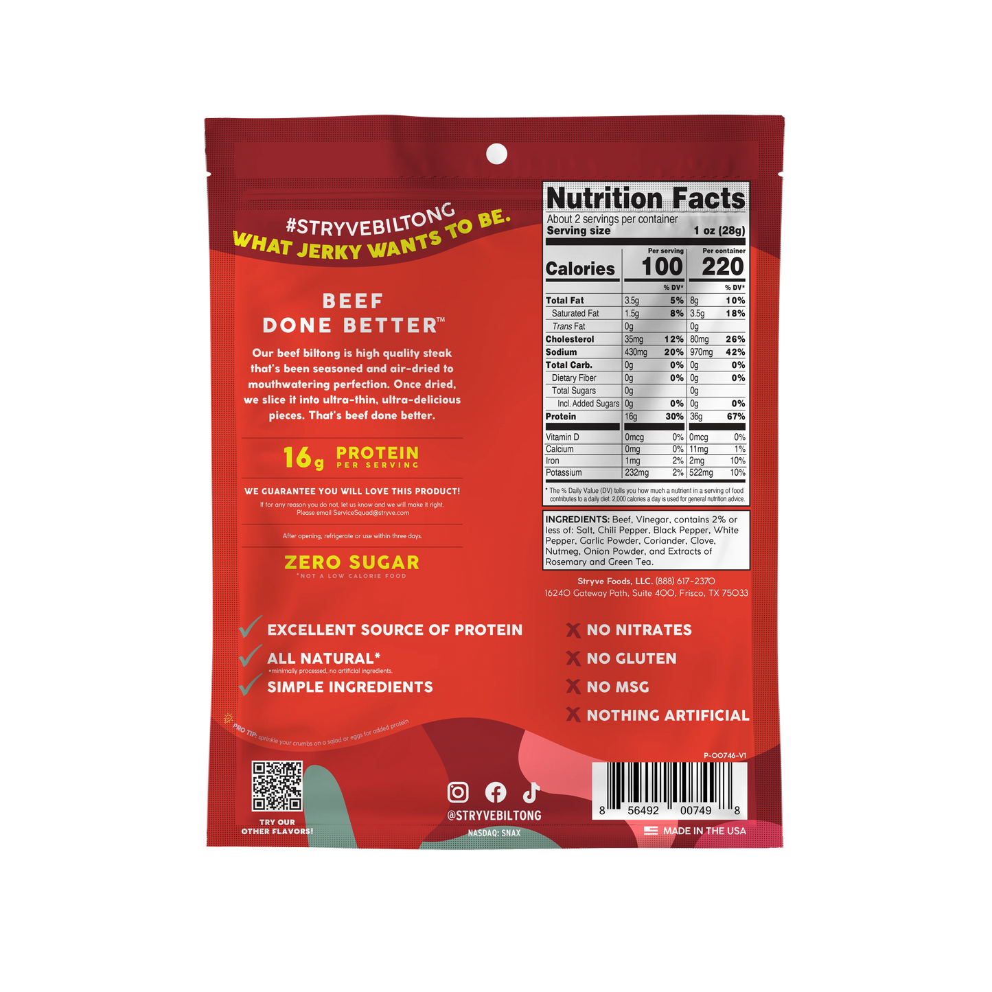 Stryve - Spicy Pepper Air Dried Beef