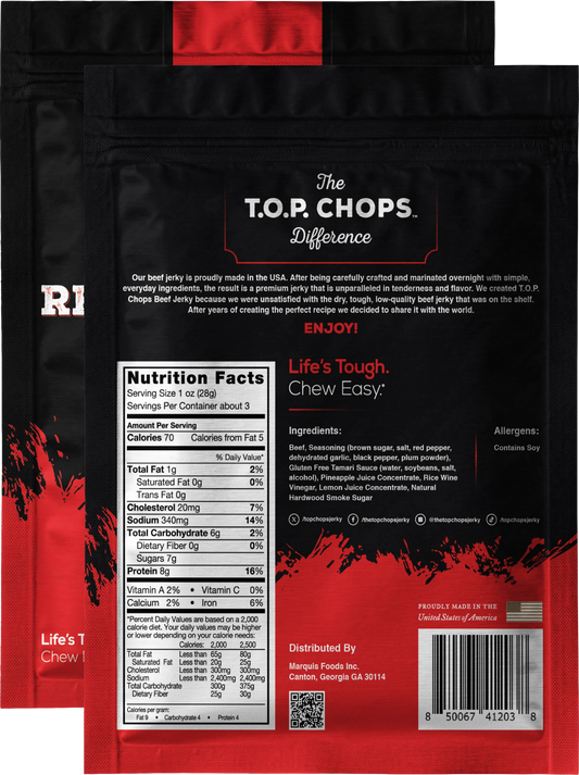 T.O.P. Chops - Red Chili Pepper Beef Jerky