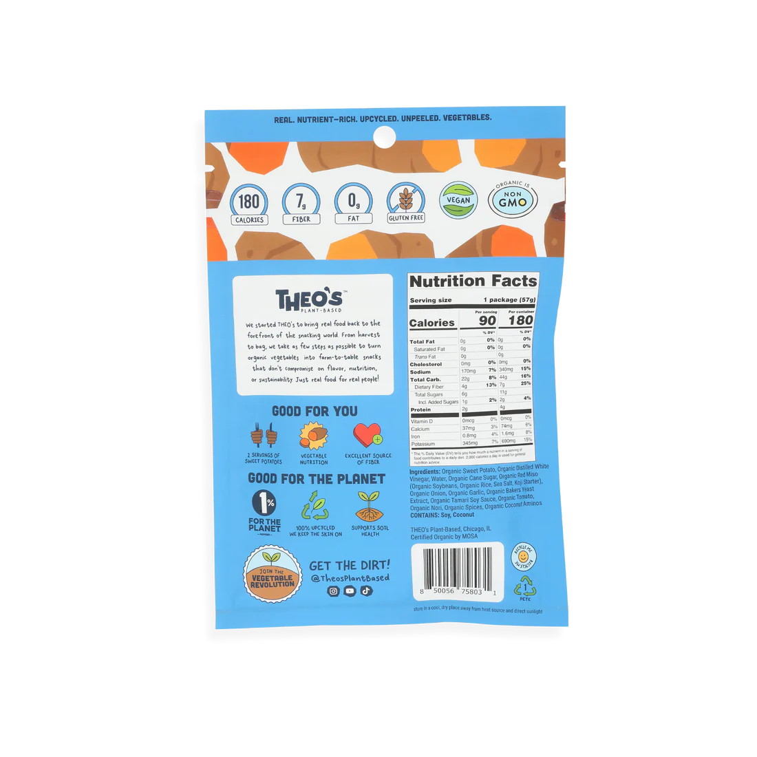 Theos Plant-Based - Miso Nori Sweet Potato Jerky