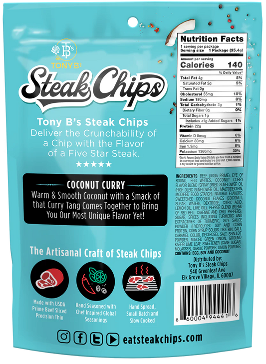 Tony B's - Coconut Curry Beef Jerky Chips
