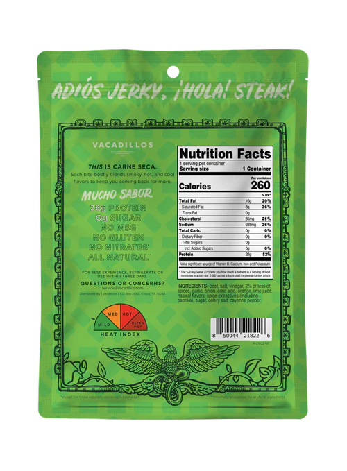 Vacadillos - Chile Lime Bites Air Dried Beef