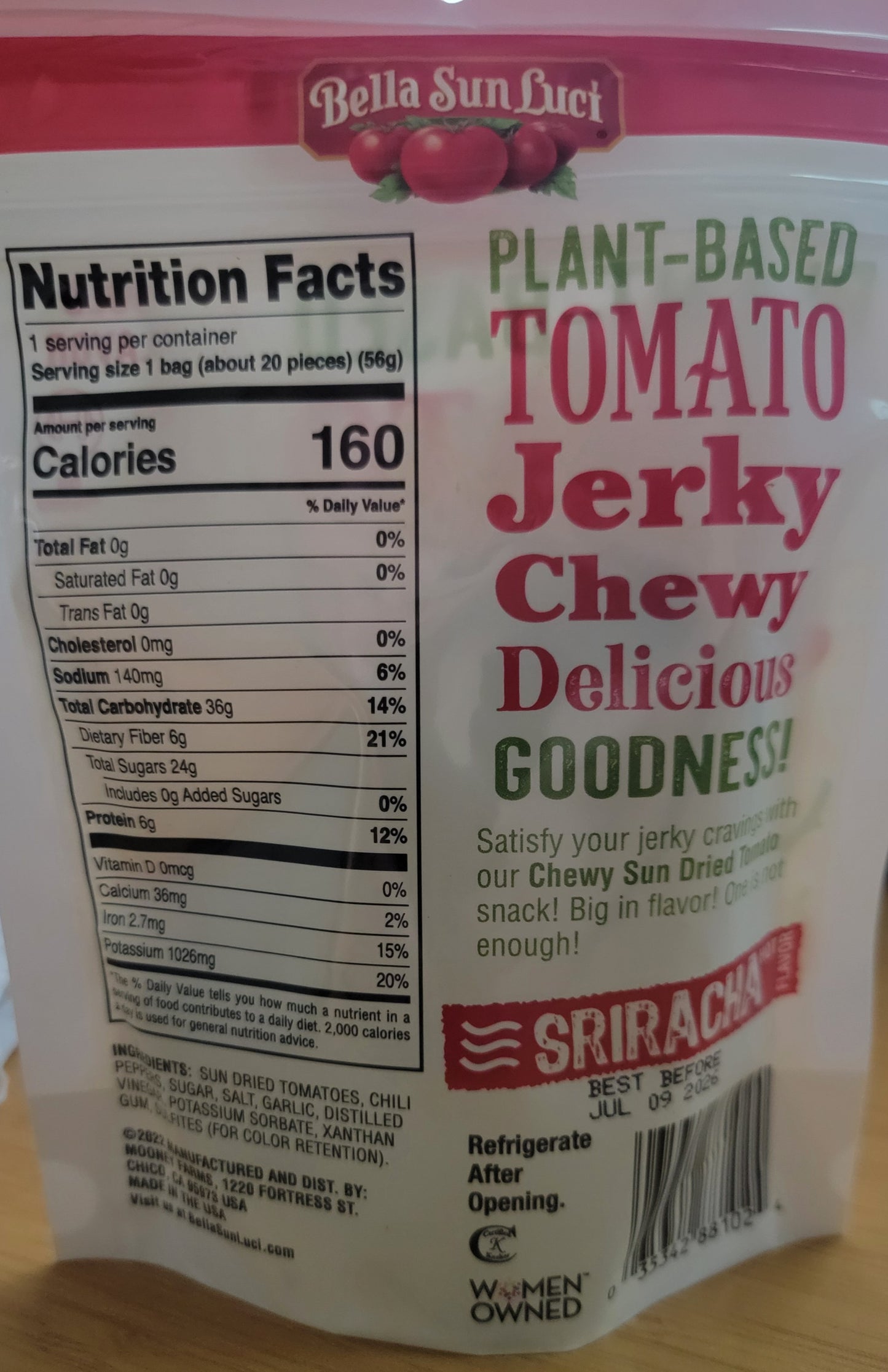 Bella Sun Luci - Sriracha Flavor Tomato Jerky