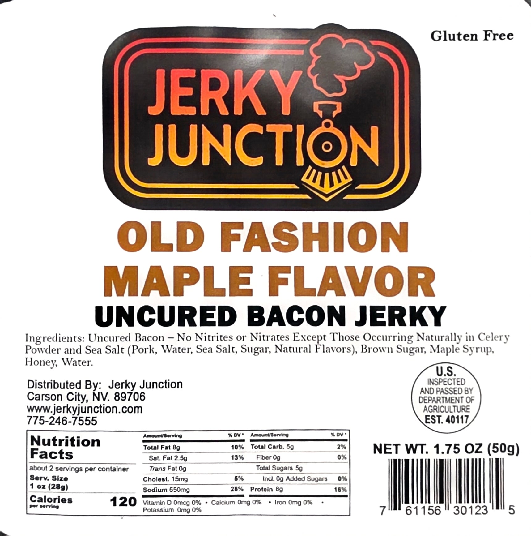 Jerky Junction - Old Fashion Maple Flavor Bacon Jerky