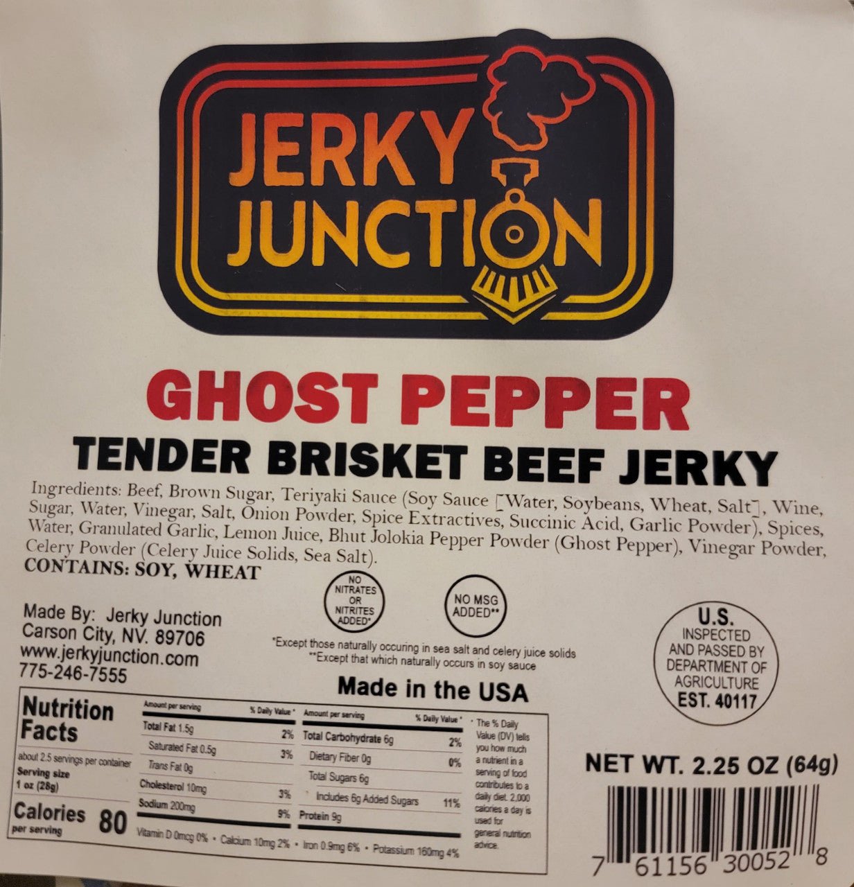 Jerky Junction - Ghost Pepper Beef Jerky (2.25 oz)