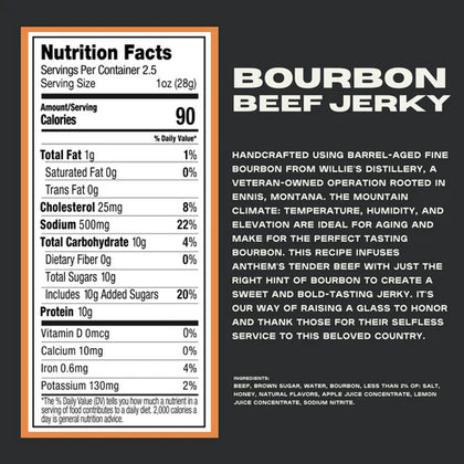 Anthem Snacks - Bourbon Beef Jerky