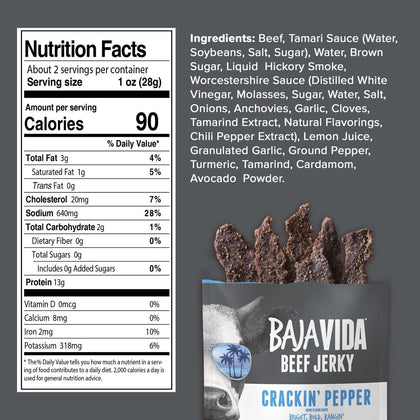 Baja Vida Jerky - Crackin' Pepper Beef Jerky (2 oz)