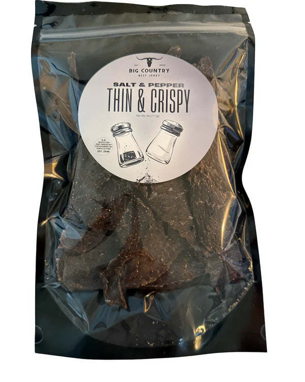 Big Country Beef Jerky - Salt and Pepper Thin and Crispy Beef Jerky