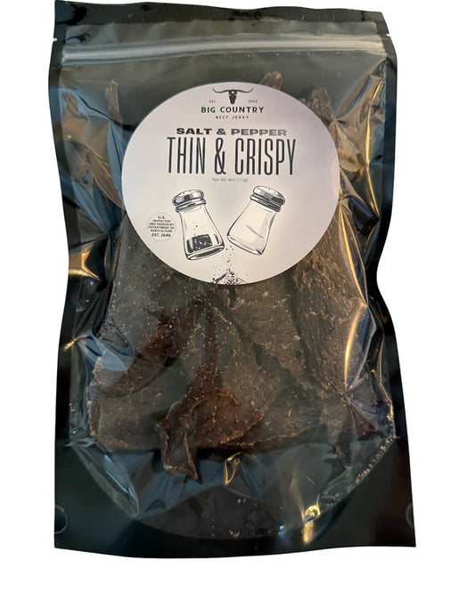 Big Country Beef Jerky - Salt and Pepper Thin and Crispy Beef Jerky