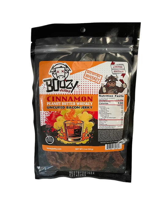 Boozy Jerky - Cinnamon Peanut Butter Whiskey Bacon Jerky