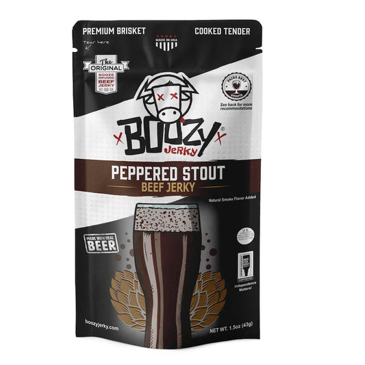 Boozy Jerky - Peppered Stout Beef Jerky